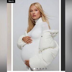 Bumpsuit maternity puffer, white, M